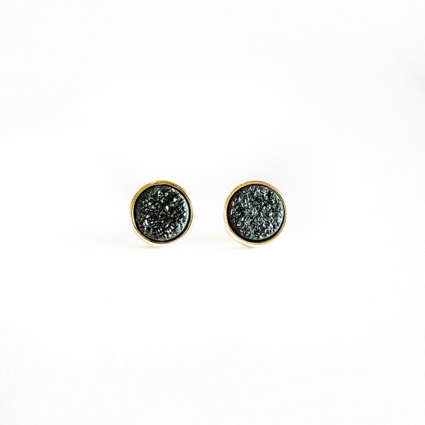 Mango+Moose:  Black Druzy Earrings