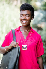 Mango+Moose: Chevron Patterned Brass Necklace