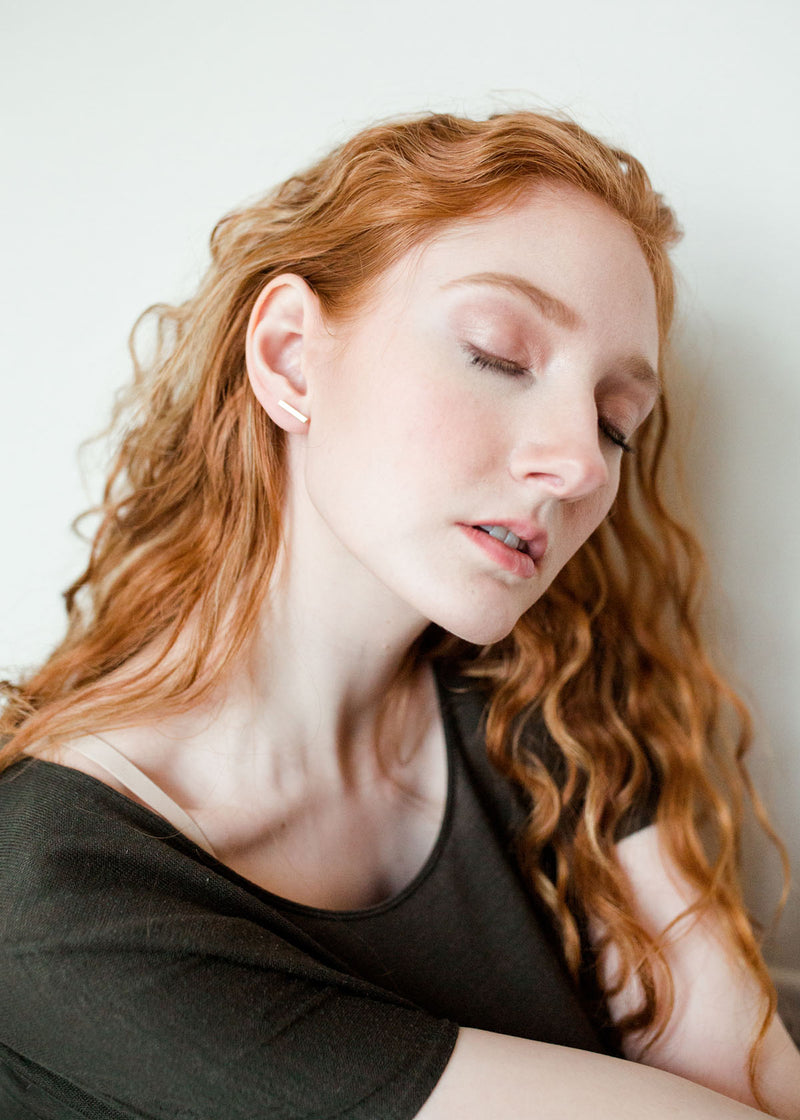 Mango+Moose: Mini Bar Earrings Brass