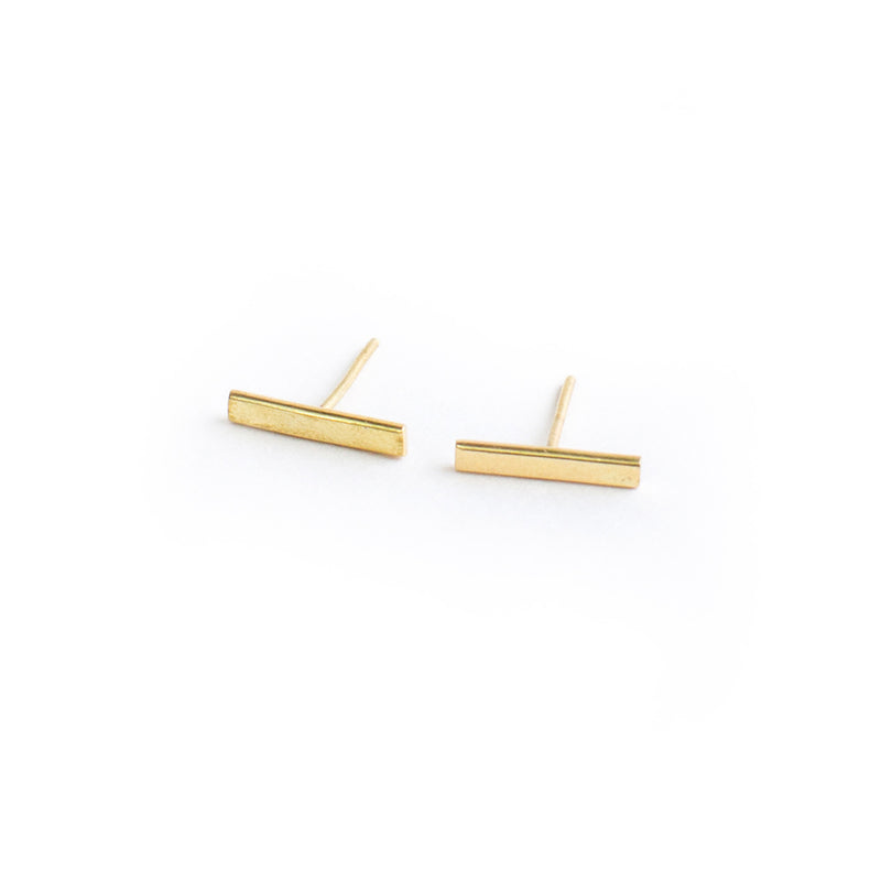 Mango+Moose: Mini Bar Earrings Brass
