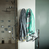Mango+Moose: Blue and Grey Pom Pom Scarf